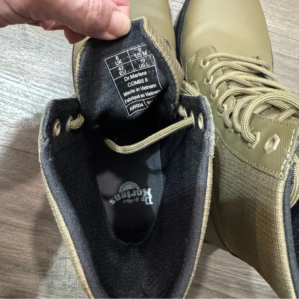 Dr. Martens Jadon Olive Leather & Nylon Combat Boots - Men's